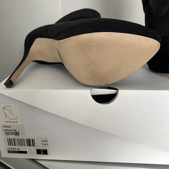 Aldo Black Suede Bootie Size 8 - Picture 5 of 6
